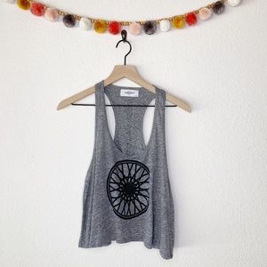 Soul Cycle Gray Burnout Racerback Tank Top